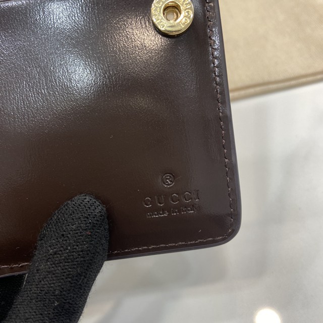 gucci專櫃2024新款帆布零錢包錢夾 古馳uce系列迷你拉鏈錢包 jcp2358